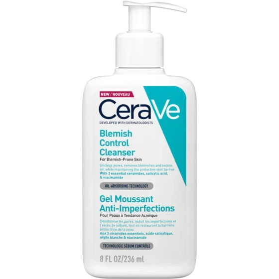 ژل شوینده ضدجوش و کنترل آکنه سراوی مدل Blemish control cleanser